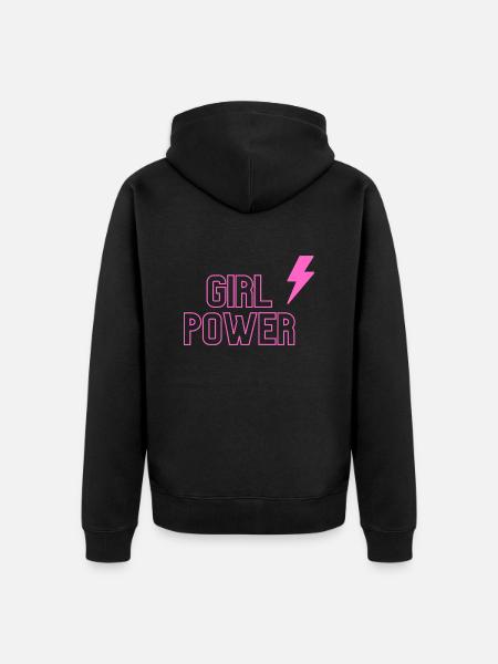Girl Power blitz - Unisex Premium Organic Zip Hoodie - black