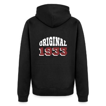 Original 1933 - Veste à capuche bio Premium Unisexe - noir - Dos - Nico (187cm)