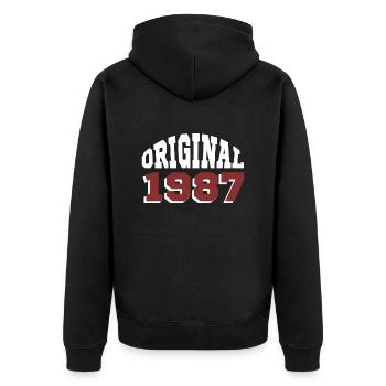 Original 1987 - Veste à capuche bio Premium Unisexe - noir - Dos - Nico (187cm)