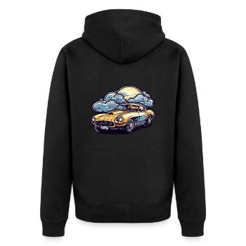 Auto / Fahrzeug / PKW / Mobil / Old Timer / fahren - Unisex Premium Bio Zip Hoodie - Schwarz - Hinten - Nico (187cm)