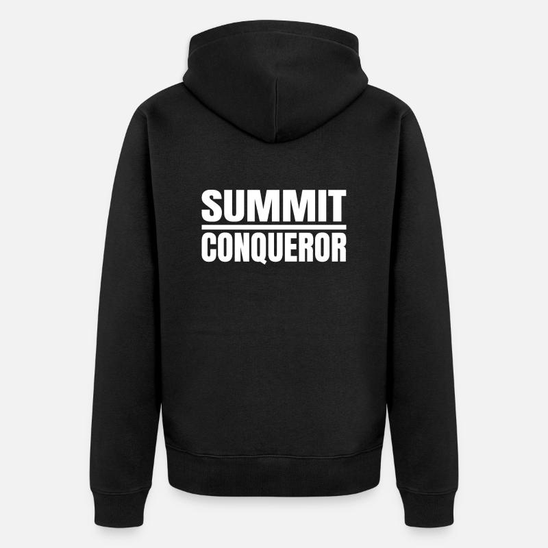 alpine climbing experiences - Unisex Premium Bio Zip Hoodie - Schwarz