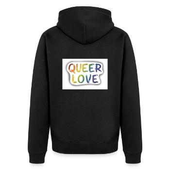Queer love - Veste à capuche bio Premium Unisexe - noir - Dos - Nico (187cm)