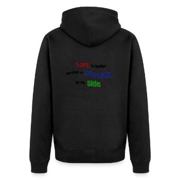 Life is better with a Spaniel by my side - Unisex Premium Organic Zip Hoodie - black - Back - Nico (187cm)