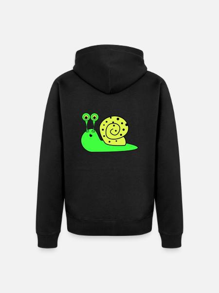Snail Funny - Unisex Premium Organic Zip Hoodie - black