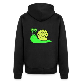 Snail Funny - Unisex Premium Organic Zip Hoodie - black - Back - Nico (187cm)