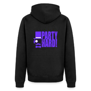 Fête Hard DJ Sir Monocle Chapeau Haut de forme Cool Gentleman - Veste à capuche bio Premium Unisexe - noir - Dos - Nico (187cm)