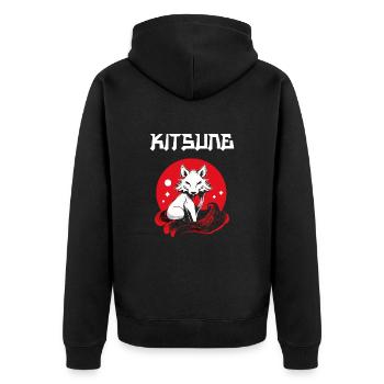 Manga Kitsune Renard Anime Kumiho Masque Manga Otaku - Veste à capuche bio Premium Unisexe - noir - Dos - Nico (187cm)