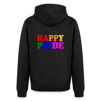 Happy pride - Veste à capuche bio Premium Unisexe - noir - Dos - Nico (187cm)
