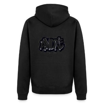 André Nom Prénom Graffiti - Veste à capuche bio Premium Unisexe - noir - Dos - Nico (187cm)