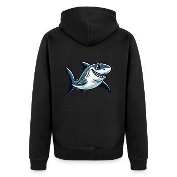 Hai Comic - Unisex Premium Bio Zip Hoodie - Schwarz - Hinten - Nico (187cm)