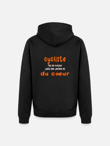 vélo vélos juste des jambes et du cœur cycliste - Veste à capuche bio Premium Unisexe - noir