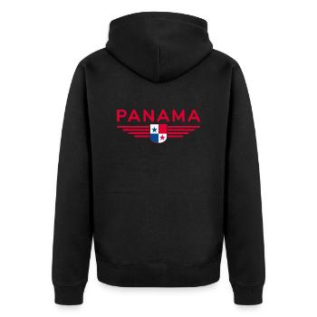 Conception du t-shirt Panama - Veste à capuche bio Premium Unisexe - noir - Dos - Nico (187cm)