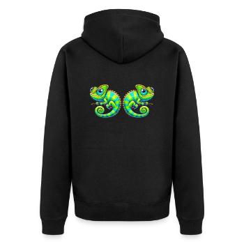 Bande dessinée caméléon - Veste à capuche bio Premium Unisexe - noir - Dos - Nico (187cm)