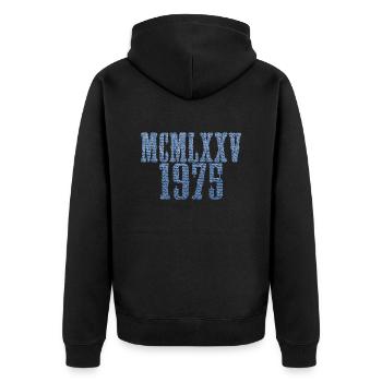 1975 Vintage Rétro des années 70 50 Né Fête d’anniversaire Femme - Veste à capuche bio Premium Unisexe - noir - Dos - Nico (187cm)