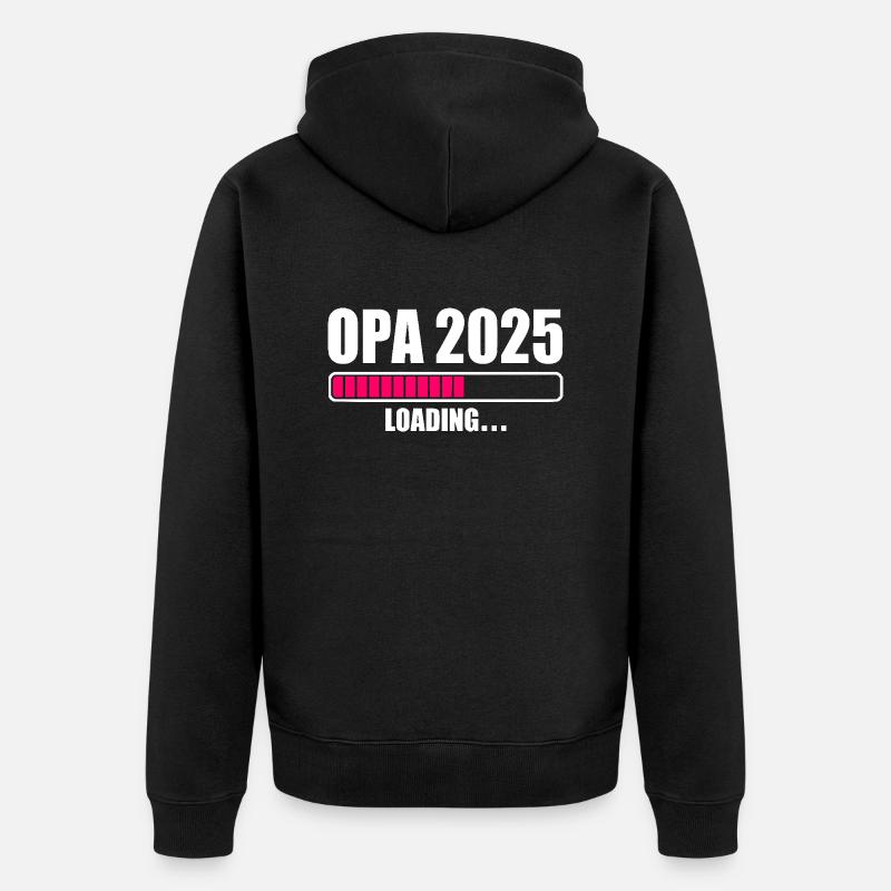 Opa 2025 - Unisex Premium Bio Zip Hoodie - Schwarz