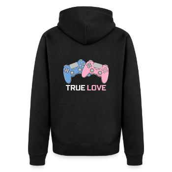 True Love - Veste à capuche bio Premium Unisexe - noir - Dos - Nico (187cm)