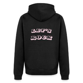 Let's Rock - Unisex Premium Bio Zip Hoodie - Schwarz - Hinten - Nico (187cm)