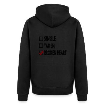 SINGLE noir blanc BROKEN - Veste à capuche bio Premium Unisexe - noir - Dos - Nico (187cm)