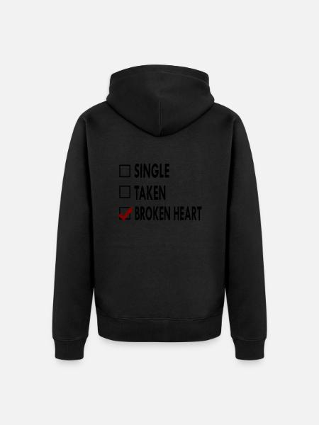 SINGLE noir blanc BROKEN - Veste à capuche bio Premium Unisexe - noir