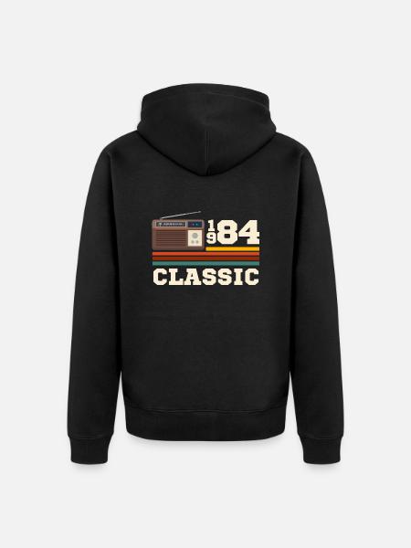 Anniversary 1984 retro classic - Unisex Premium Organic Zip Hoodie - black