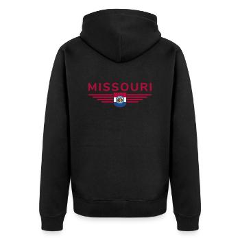 Missouri Fan T-Shirt – Must-Have pour les fans ! - Veste à capuche bio Premium Unisexe - noir - Dos - Nico (187cm)