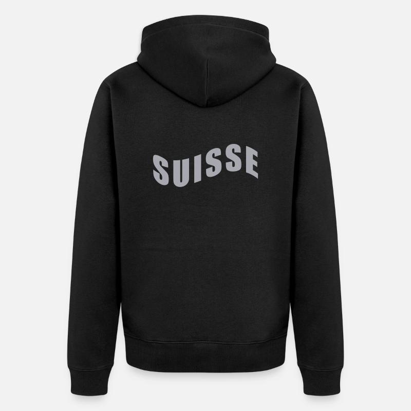 Suisse - Suisse - Suisse - Veste à capuche bio Premium Unisexe - noir
