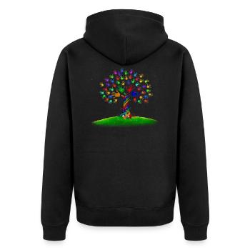 la variété vivante - Veste à capuche bio Premium Unisexe - noir - Dos - Nico (187cm)