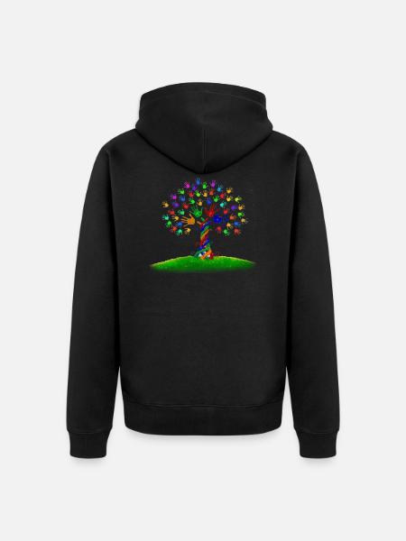 die lebendige Vielfalt - Unisex Premium Bio Zip Hoodie - Schwarz