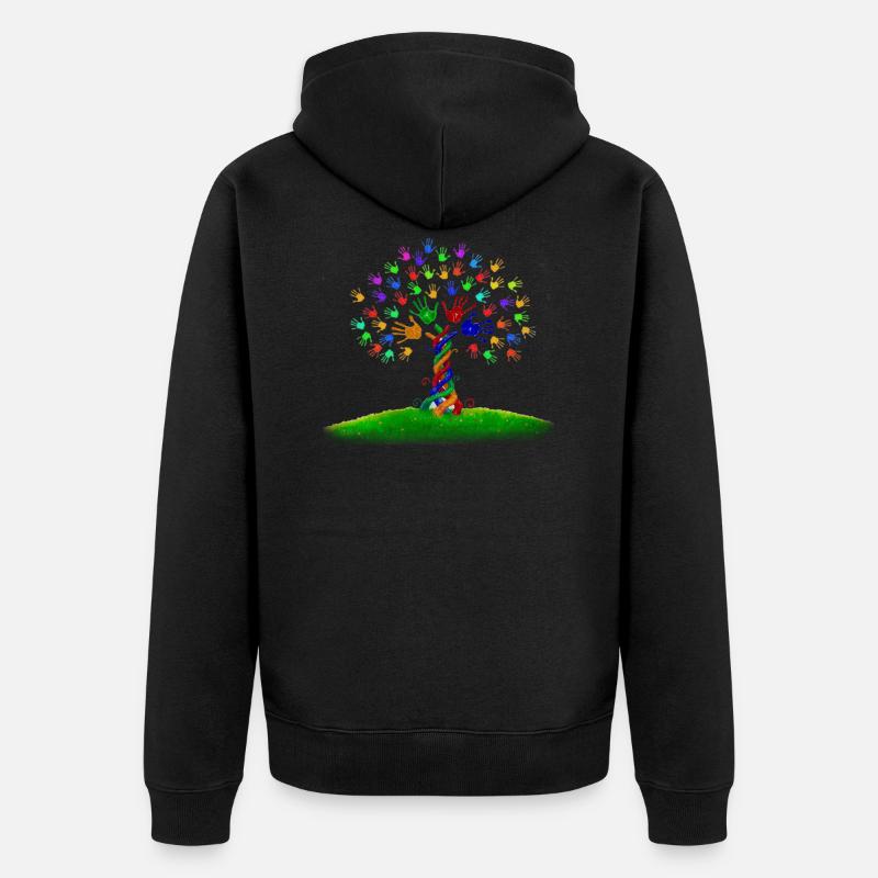 la variété vivante - Veste à capuche bio Premium Unisexe - noir
