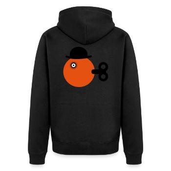 orange clockwise - Unisex Premium Organic Zip Hoodie - black - Back - Nico (187cm)