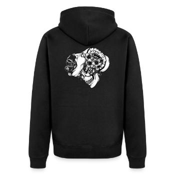 Creature Inside - Unisex Premium Organic Zip Hoodie - black - Back - Nico (187cm)