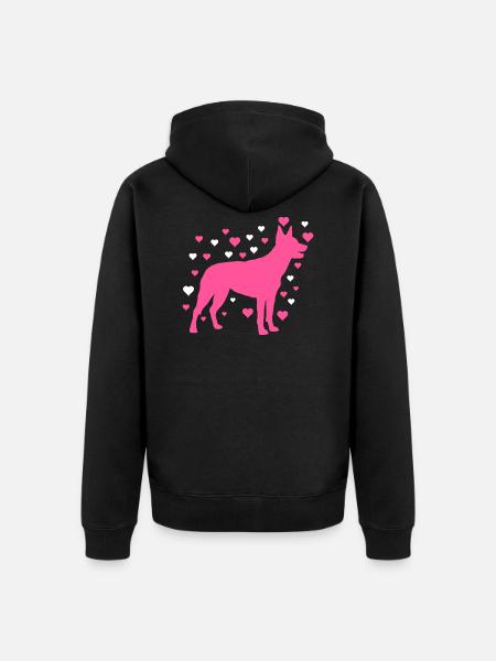 Hund - Unisex Premium Bio Zip Hoodie - Schwarz