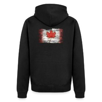 Kanada - Unisex Premium Bio Zip Hoodie - Schwarz - Hinten - Nico (187cm)