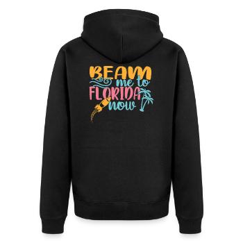 Florida - Unisex Premium Bio Zip Hoodie - Schwarz - Hinten - Nico (187cm)
