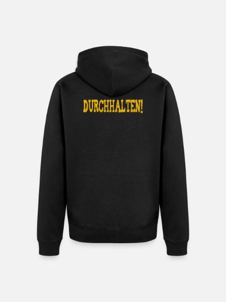 Durchhalten - Unisex Premium Bio Zip Hoodie - Schwarz