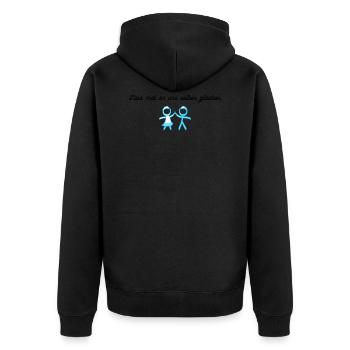 Lass mal an uns selber glauben. - Unisex Premium Bio Zip Hoodie - Schwarz - Hinten - Nico (187cm)