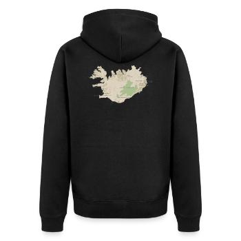 Map of Iceland - Unisex Premium Organic Zip Hoodie - black - Back - Nico (187cm)