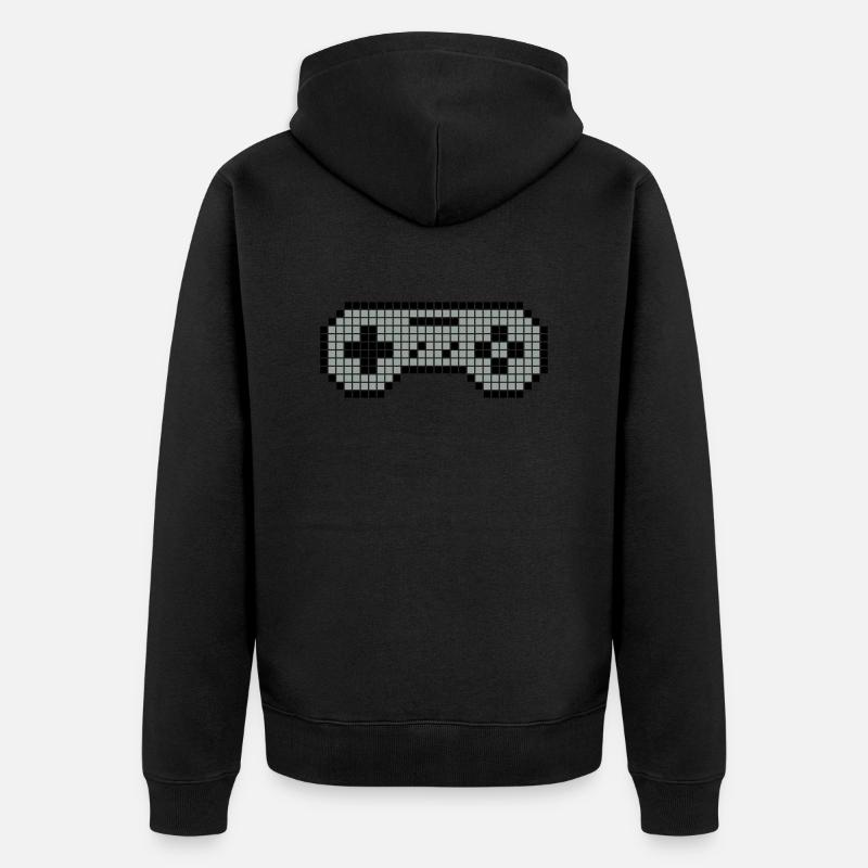 8-Bit Gamepad 02 - Unisex Premium Bio Zip Hoodie - Schwarz