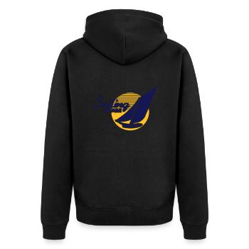 Sailing Team - Unisex Premium Organic Zip Hoodie - black - Back - Nico (187cm)