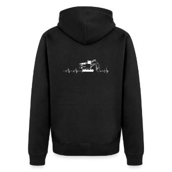Fan Artikel für alle Baggerfahrer - Unisex Premium Bio Zip Hoodie - Schwarz - Hinten - Nico (187cm)