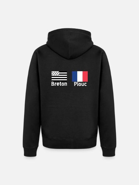 Breton plouc 22 - Veste à capuche bio Premium Unisexe - noir