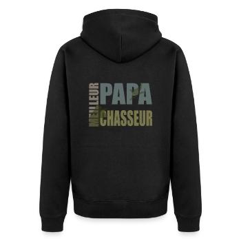 Meilleur Papa Chasseur Cool - Veste à capuche bio Premium Unisexe - noir - Dos - Nico (187cm)