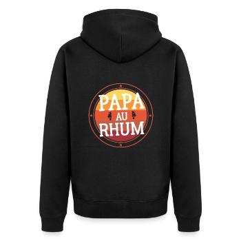 Papa Au Rhum Original Fan de l Apéro Alcool - Veste à capuche bio Premium Unisexe - noir - Dos - Nico (187cm)