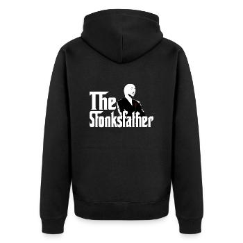 Père Stonks - Veste à capuche bio Premium Unisexe - noir - Dos - Nico (187cm)