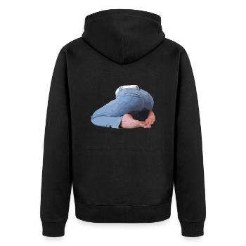 Po und Füße - Unisex Premium Bio Zip Hoodie - Schwarz - Hinten - Nico (187cm)