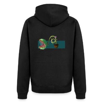 carnivorous plant - Unisex Premium Organic Zip Hoodie - black - Back - Nico (187cm)