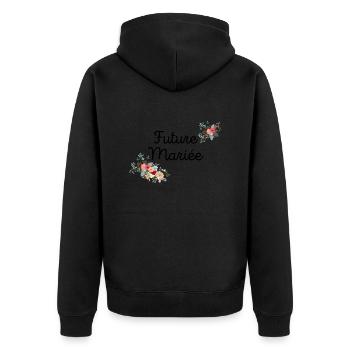Future Mariée evjf t-shirt assorti - Veste à capuche bio Premium Unisexe - noir - Dos - Nico (187cm)