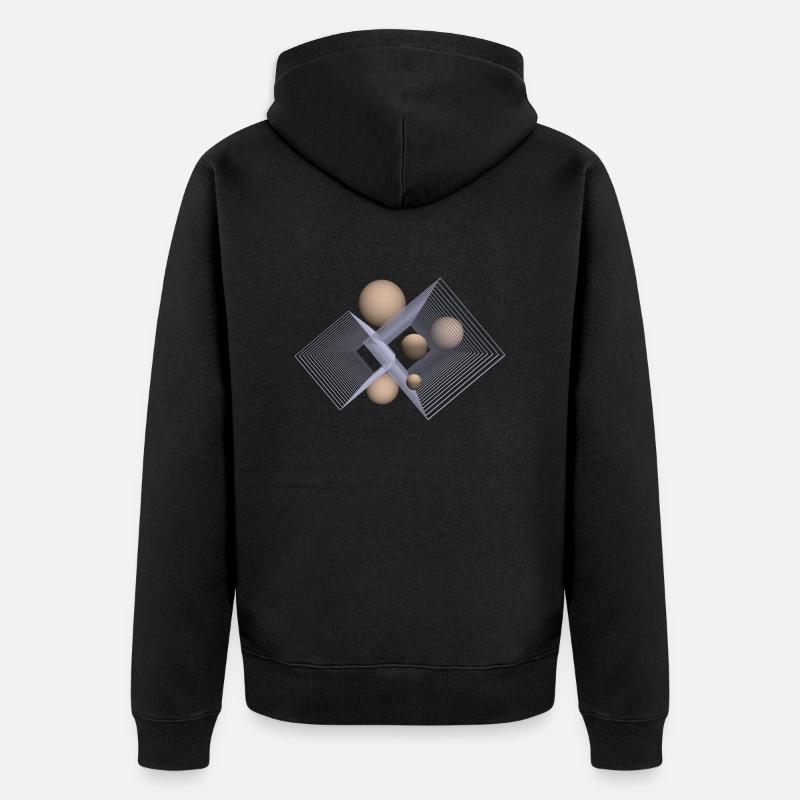 beige et 3D - Veste à capuche bio Premium Unisexe - noir