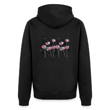Fleur - Veste à capuche bio Premium Unisexe - noir - Dos - Nico (187cm)