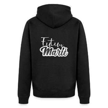 futur marié - evg - mariage - Veste à capuche bio Premium Unisexe - noir - Dos - Nico (187cm)